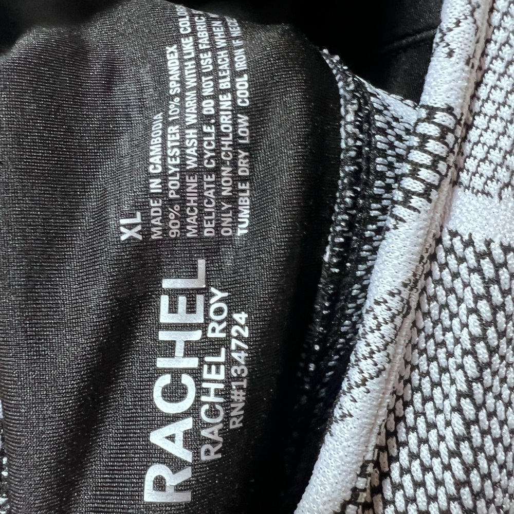 Rachel Roy NWT Active Set Sports Bra & Leggings Xl Black White Geometric Set - Picture 7 of 8